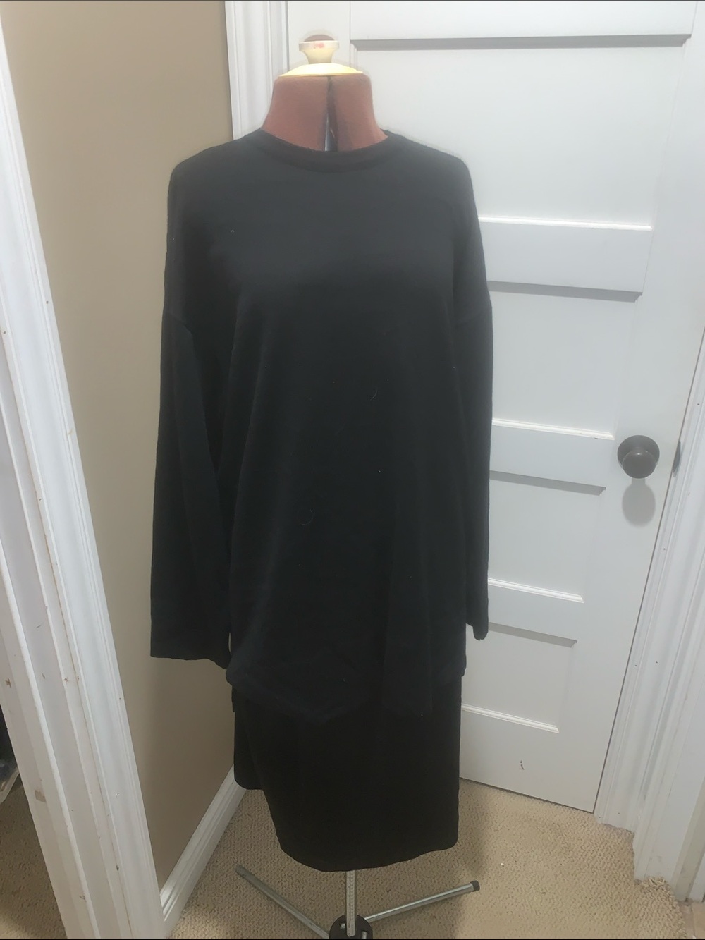 Gispa Classic Black skirt set wool blend size 16